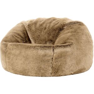 Icon Pouf fausse fourrure beige vison