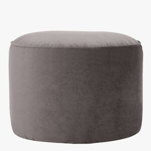 Icon Pouf repose-pieds rond velours gris anthracite
