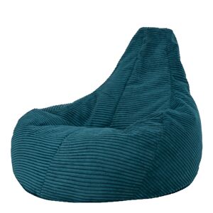 Icon Pouf inclinable velours côtele bleu canard