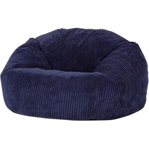 Pouf Icon velours côtele bleu marine