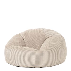 Icon Pouf velours côtele beige galet