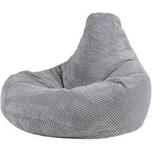 Icon Pouf inclinable velours côtele gris clair