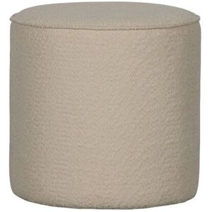 WOOOD Pouf rond effet peau de mouton creme