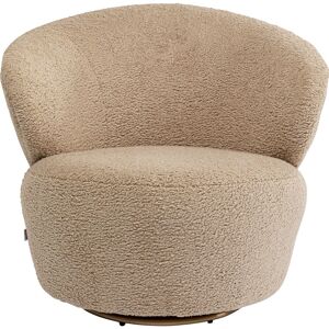 Kare Design Fauteuil pivotant en fausse fourrure taupe