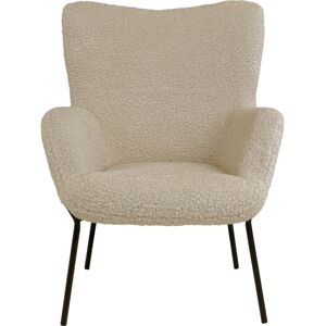 Meubles & Design Fauteuil lounge moderne et pieds en metal noir beige