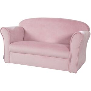 roba Canape club enfant avec accoudoirs confortables en velours rose