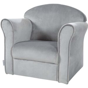 roba Fauteuil club pour enfant assise confortable en velours gris