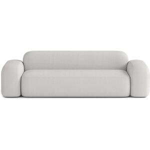 ATIO Canape Droit Contemporain 3 Places en Tissu Gris Clair