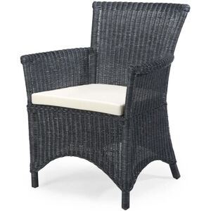 Rotin Design Fauteuil en osier tresse naturel noir