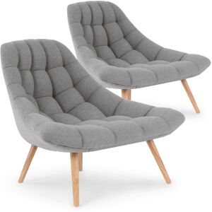 Menzzo Lot de 2 fauteuils tissu gris