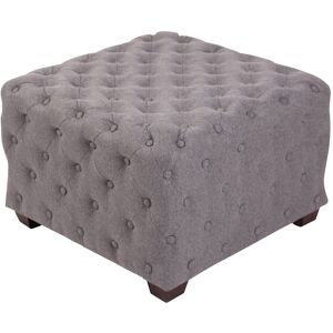 CLP Tabouret bas carre capitonne en tissu Gris