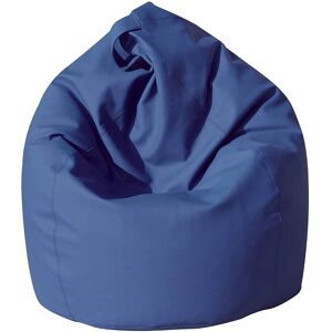 Dmora Pouf elegant en eco-cuir bleu