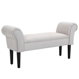 Homcom Banc banquette design contemporain accoudoirs courbes gris