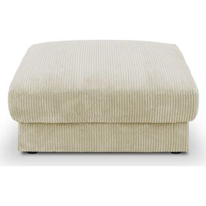 Homifab Pouf en velours côtele beige