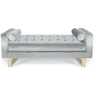 Menzzo Banquette capitonnee velours argent