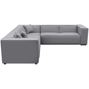 Sia Home Canape grand angle tissu trame gris clair