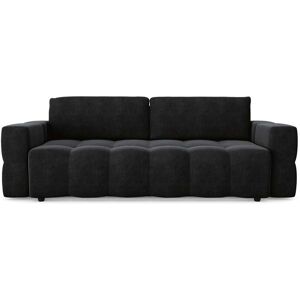 Sia Home Canape 4 places convertible coffre noyer velours noir