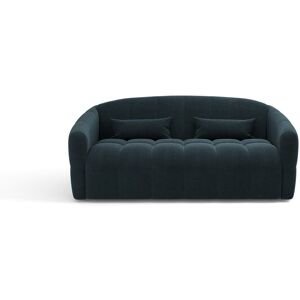 Sia Home Canape convertible express dunlopillo velours bleu paon 140cm