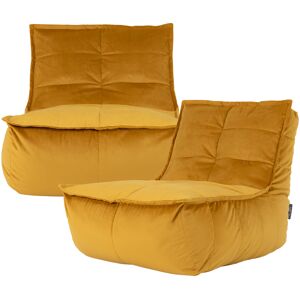 Icon Pouf modulable sofa velours, 2 pieces, jaune ocre