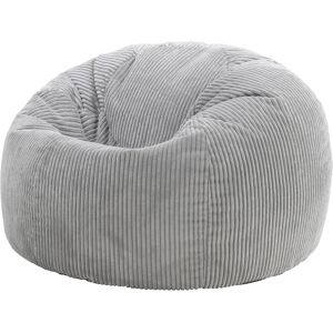 Icon Pouf velours côtele gris