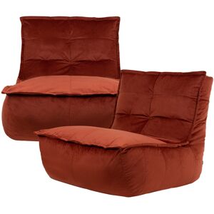 Icon Pouf modulable sofa velours, 2 pieces, terracotta