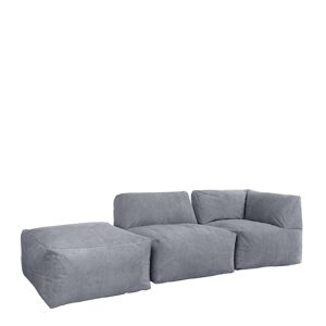 Icon Pouf modulable sofa velours côtele (3 pcs) gris