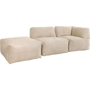 Icon Pouf modulable sofa velours côtele (3 pcs) beige galet