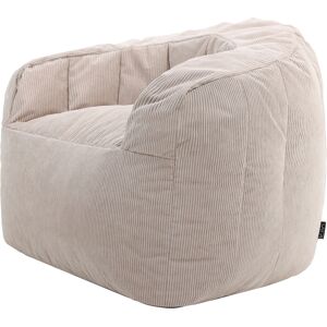 Icon Pouf fauteuil en velours finement côtele beige