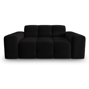 Micadoni Home Canape 2 places en tissu velours noir