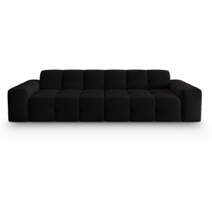 Micadoni Home Canape 4 places en tissu velours noir