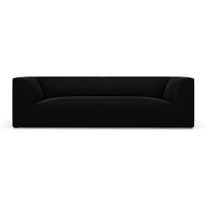 Micadoni Home Canape 3 places en tissu velours noir