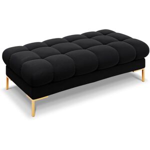 Micadoni Home Banc 2 places en tissu velours noir