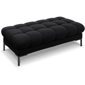 Micadoni Home Banc 2 places en tissu velours noir