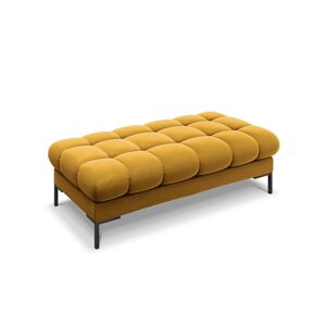 Micadoni Home Banc 2 places en tissu velours jaune