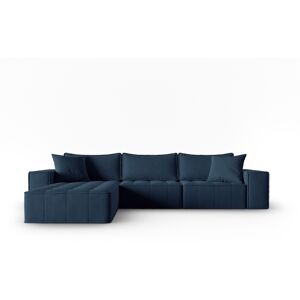 Micadoni Home Canape d'angle gauche 5 places en tissu structurel blue jeans