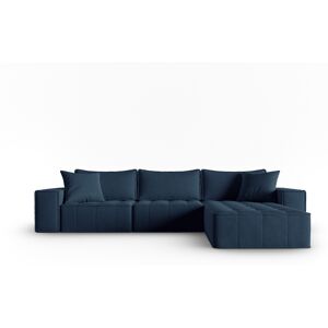 Micadoni Home Canape d'angle droit modulable 5 places en tissu structurel blue jeans