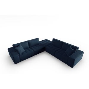 Micadoni Home Canape d'angle symetrique 7 places en tissu structurel blue jeans