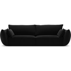 Micadoni Home Canape 3 places en tissu velours noir