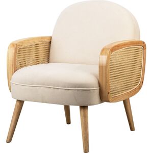 Nordlys Fauteuil de salon en cannage et velours beige