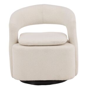 Meubles & Design Fauteuil pivotant moderne en tissu boucle blanc