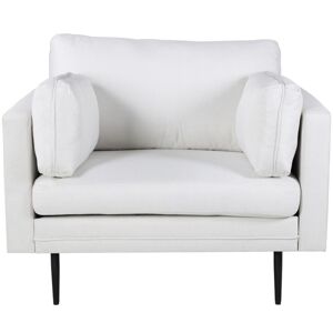 Meubles & Design Fauteuil moderne en tissu avec pieds en metal blanc