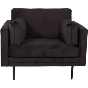 Meubles & Design Fauteuil moderne en velours avec pieds en metal noir noir