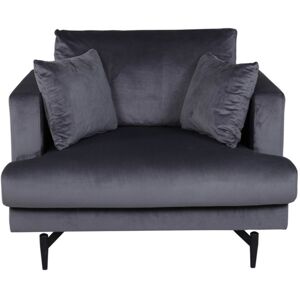 Meubles & Design Fauteuil minimaliste gris fonce en velours