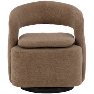 Meubles & Design Fauteuil pivotant moderne en tissu boucle beige