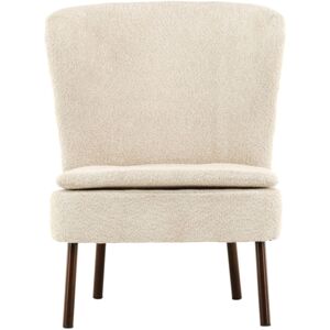 Meubles & Design Fauteuil en tissu boucle beige avec pieds en metal