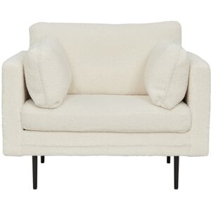 Meubles & Design Fauteuil moderne en peluche avec pieds en metal blanc