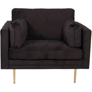 Meubles & Design Fauteuil moderne en velours avec pieds en metal dore noir