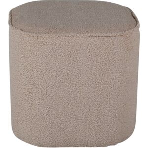 ebuy24 Pouf cube en tissu boucle beige