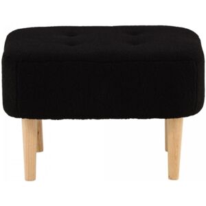 Meubles & Design Pouf en tissu boucle beige pieds bois noir