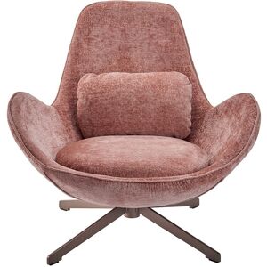 Signature Fauteuil pivotant rose en tissu - L87 cm